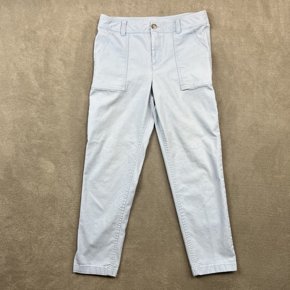 Eddie Bauer Utility Chino Pants Size 8 Womens Light Blue Straight Leg Canvas